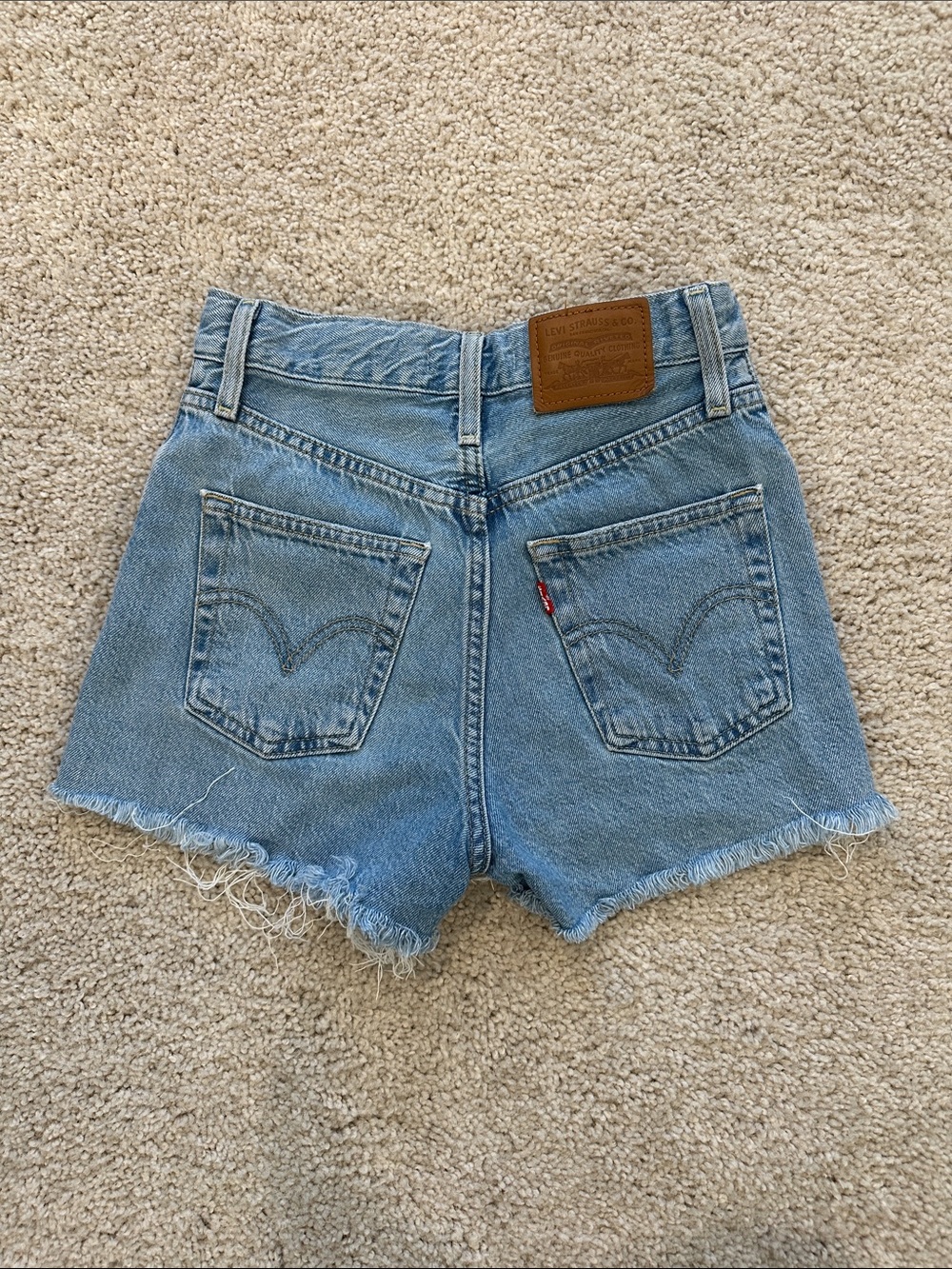 Levi's Blue Ribcage Denim Cutoff Shorts